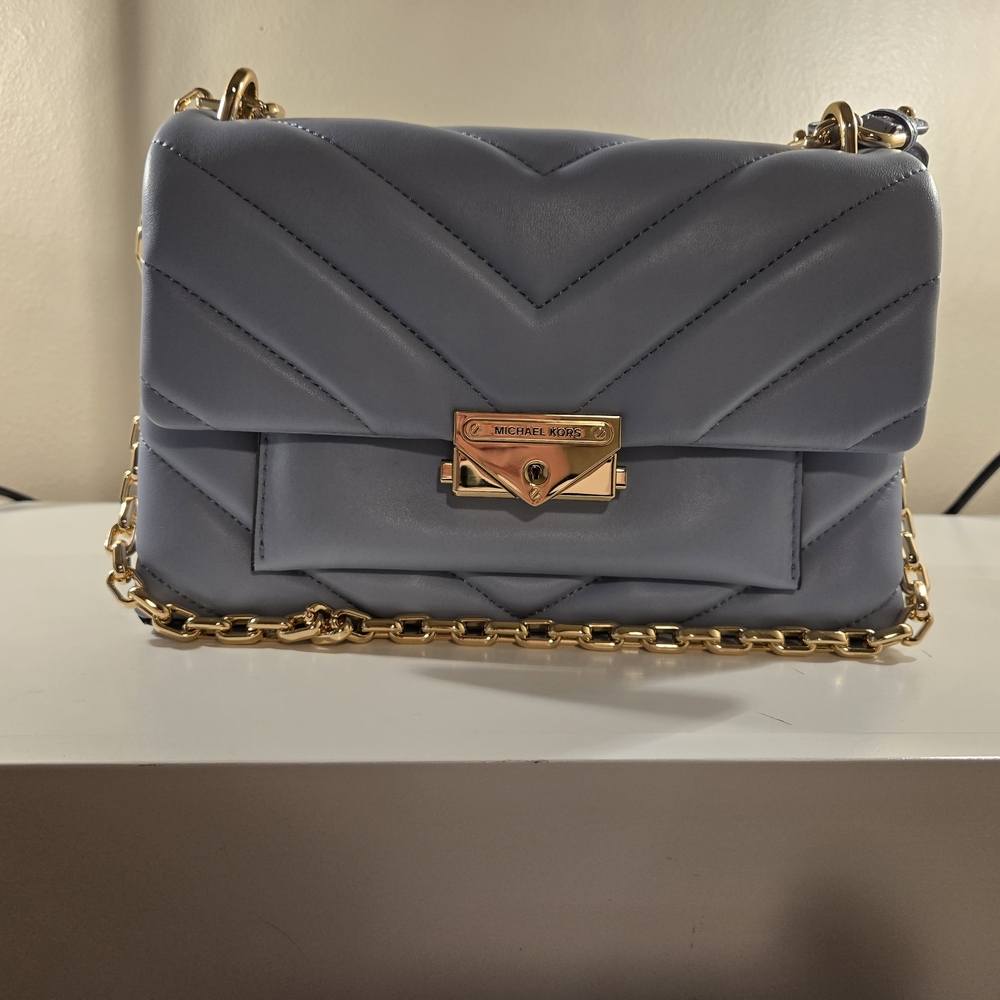 Michael Kors Light Blue-CeCe Quilted Crossbody Bag-New!